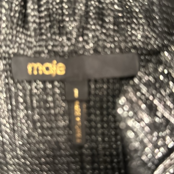 Maje sparkle blouse black and silver. - Picture 3 of 3